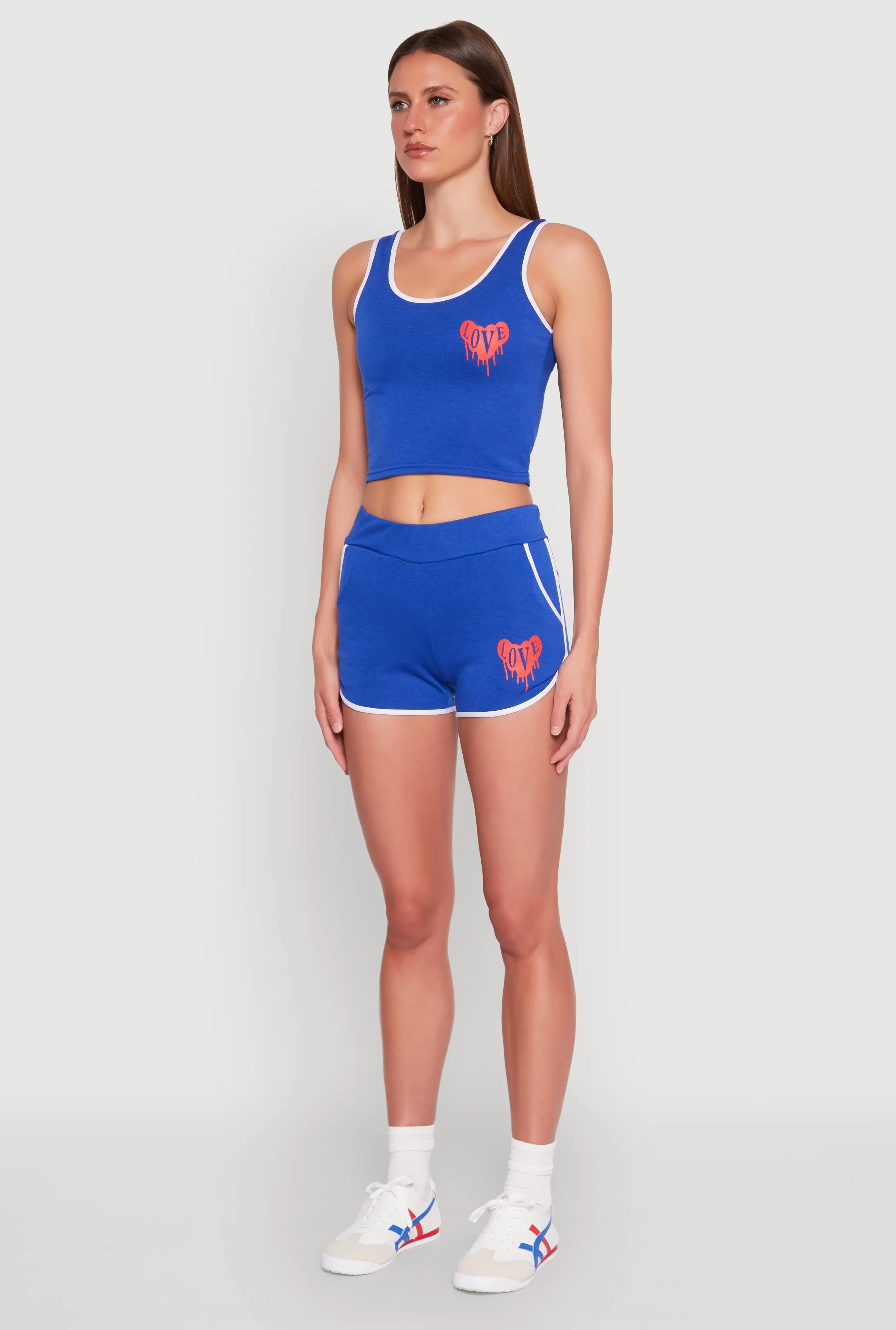 Love Contrast Trim Cropped Tank Top sold by Rainbow product image thumbnail 5