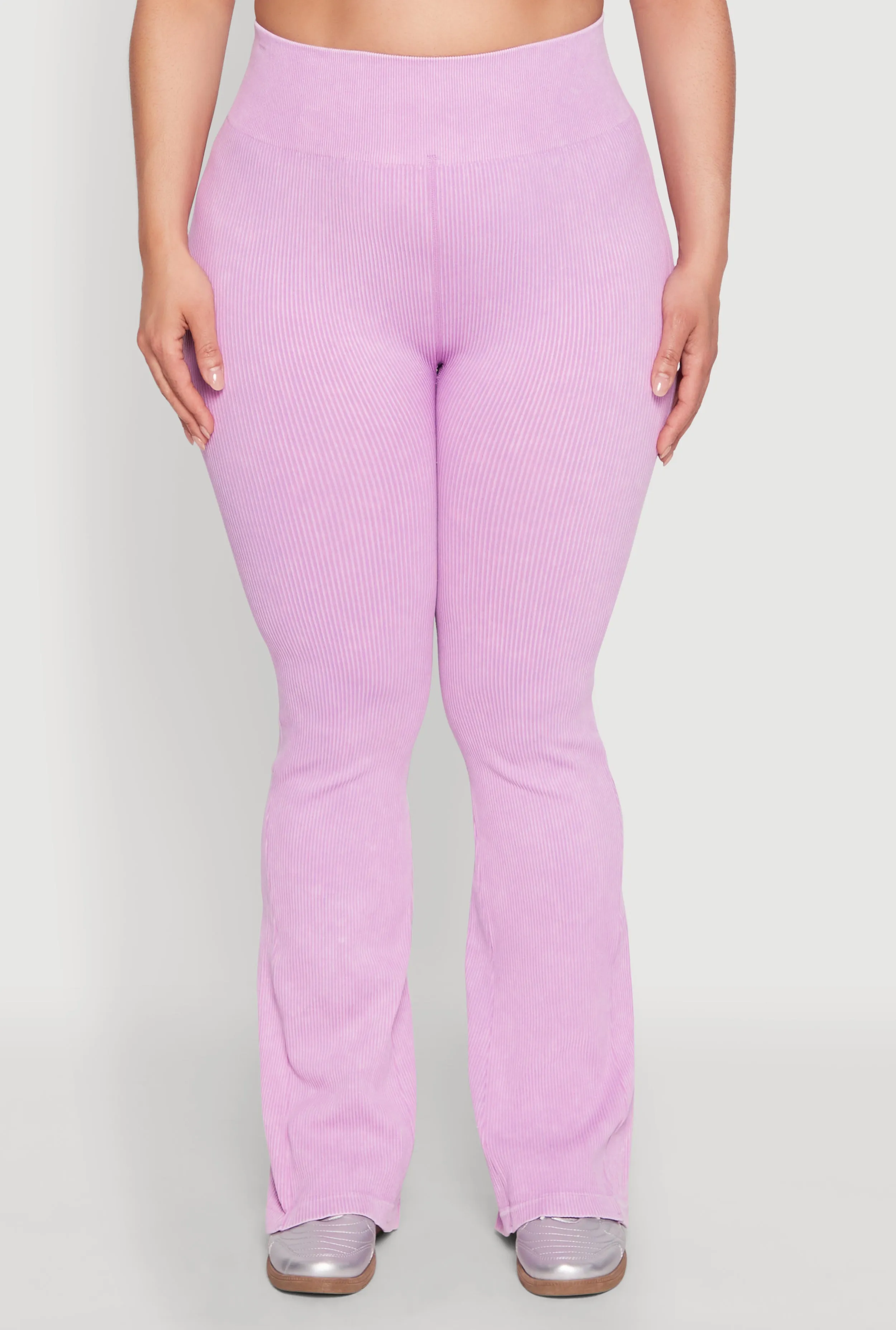 Plus Size Mineral Wash Ribbed Knit Boot Cut Pants sold by Rainbow product image thumbnail 3