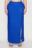 Plus Size High Waisted Slit Front Skirt sold by Rainbow