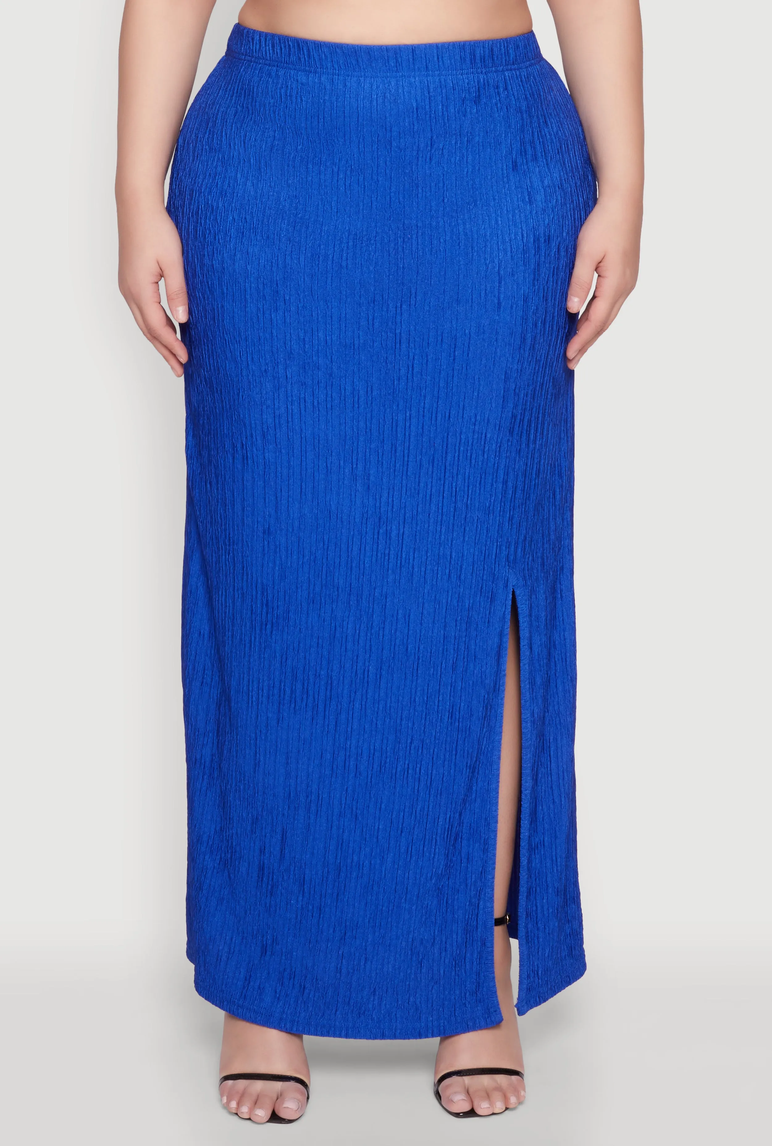 Plus Size High Waisted Slit Front Skirt sold by Rainbow product image thumbnail 3