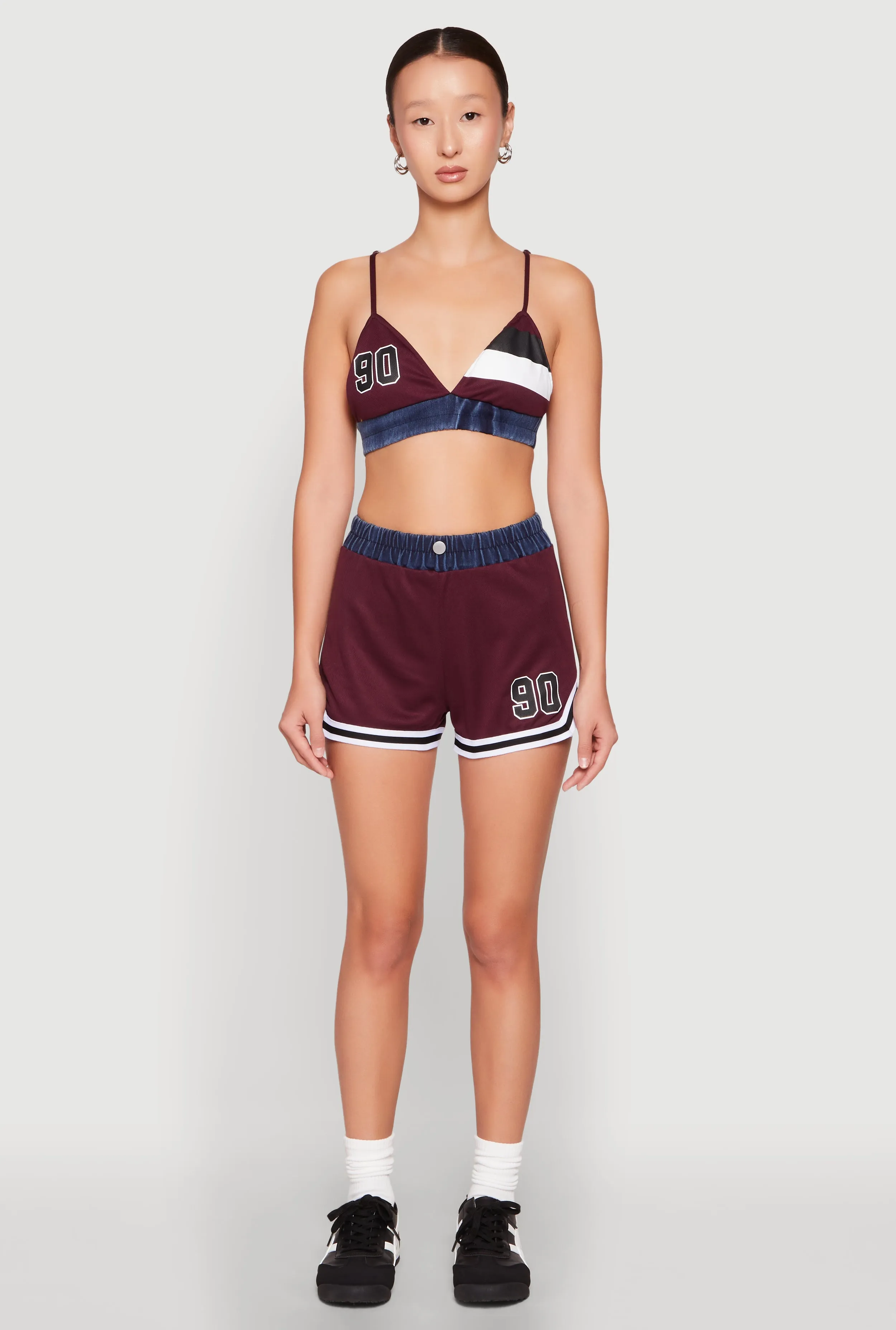 Jersey Mesh 90 Graphic Contrast Trim Sweatshorts sold by Rainbow product image thumbnail 2