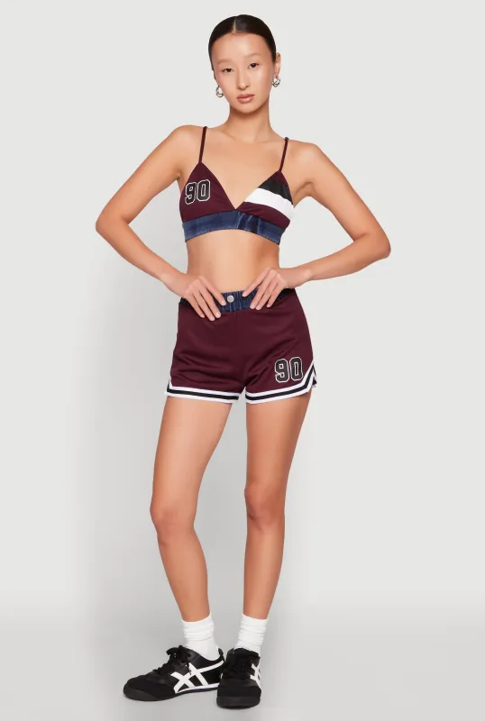 Jersey Mesh 90 Graphic Contrast Trim Sweatshorts sold by Rainbow