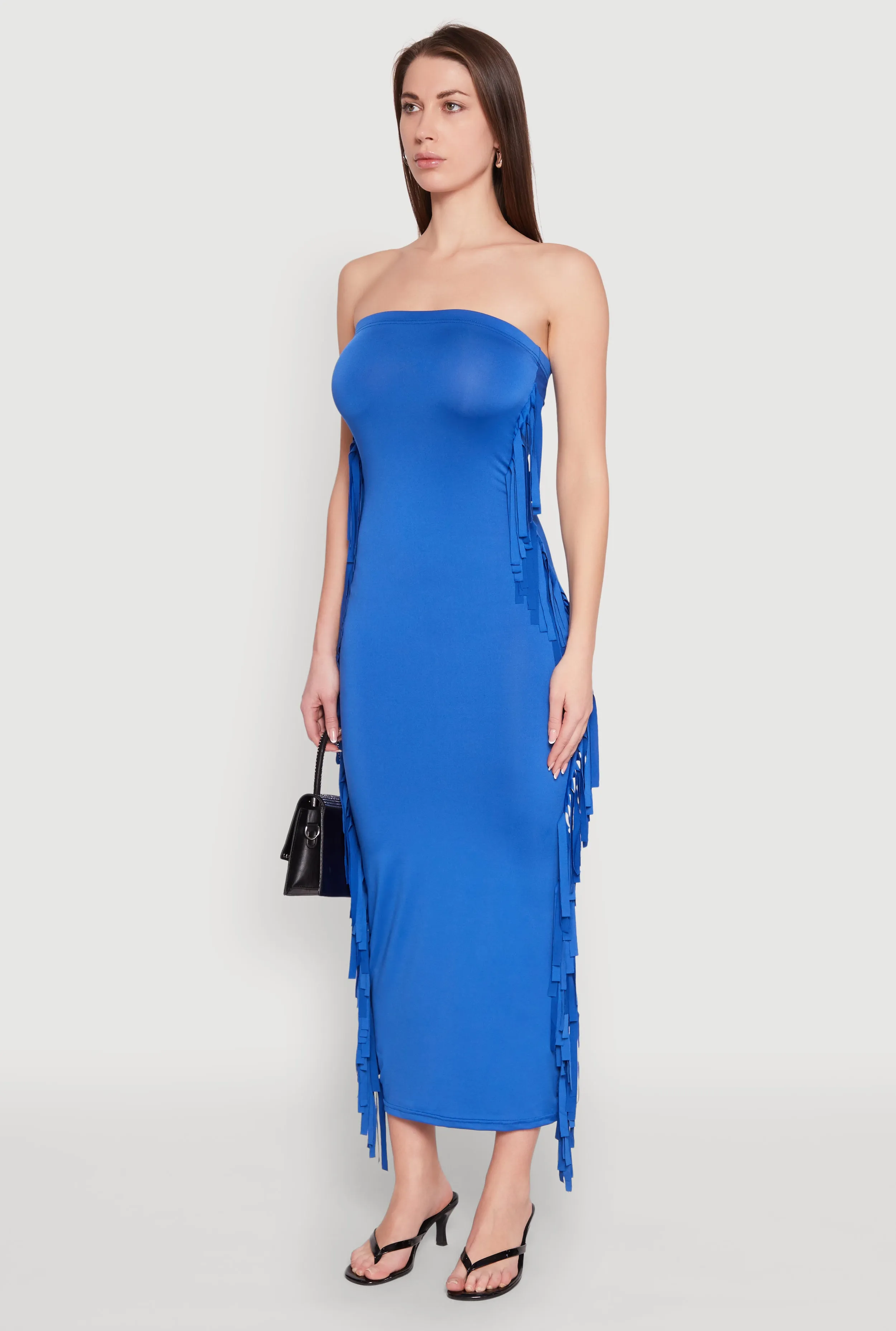 Side Fringe Maxi Tube Dress sold by Rainbow product image thumbnail 3