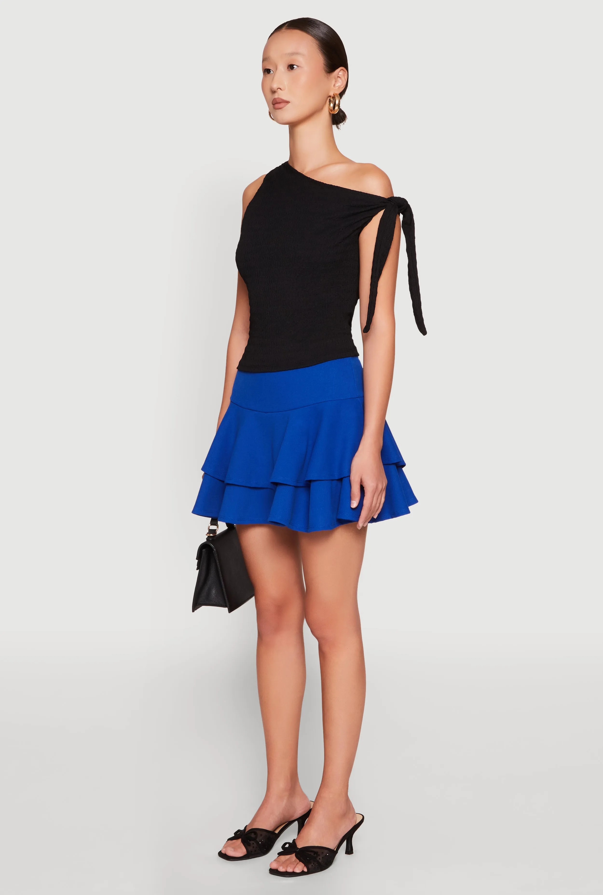 Crepe Knit Mini Tiered Skort sold by Rainbow product image thumbnail 3