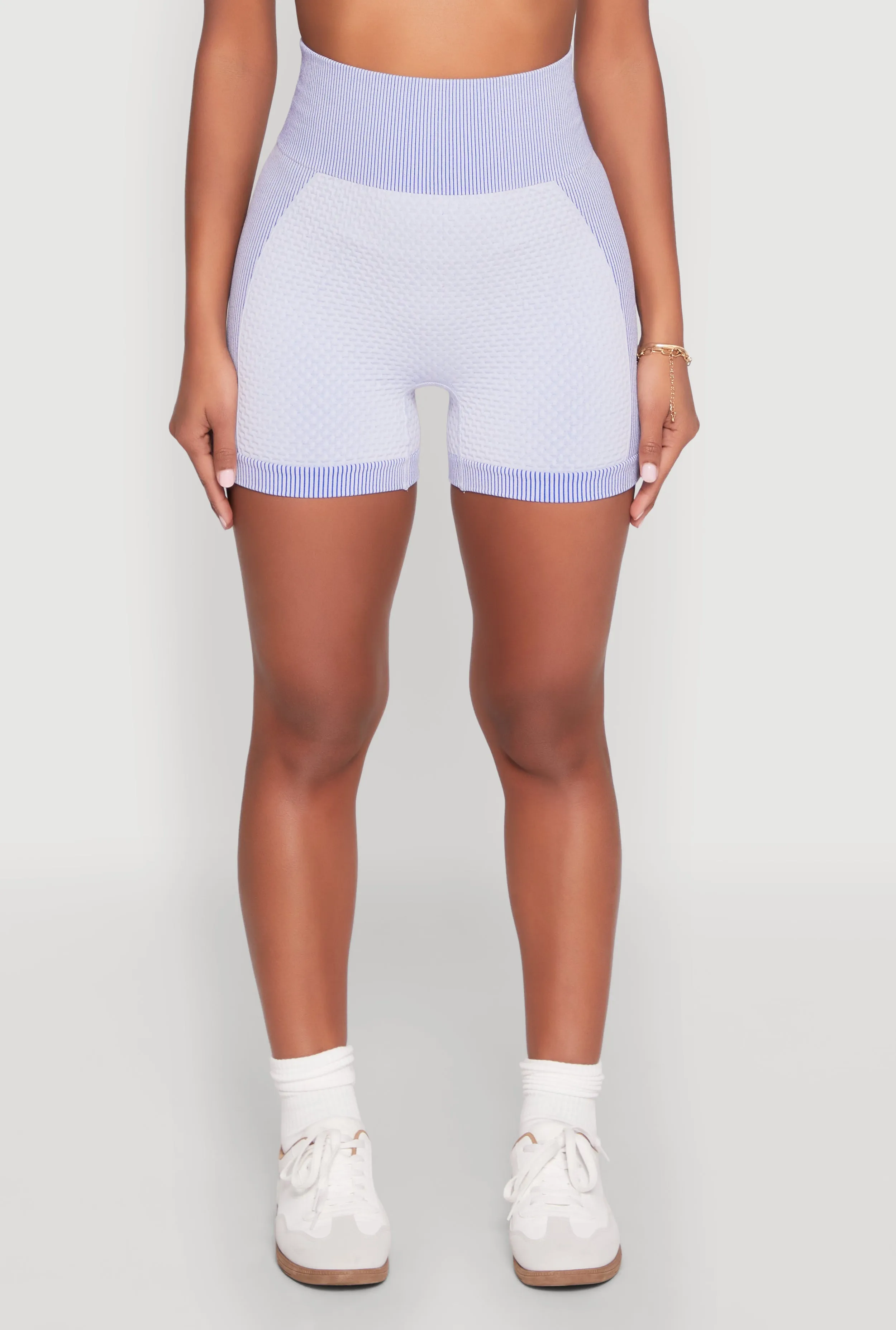 Seamless Ribbed Knit Ruched Biker Shorts sold by Rainbow product image thumbnail 3