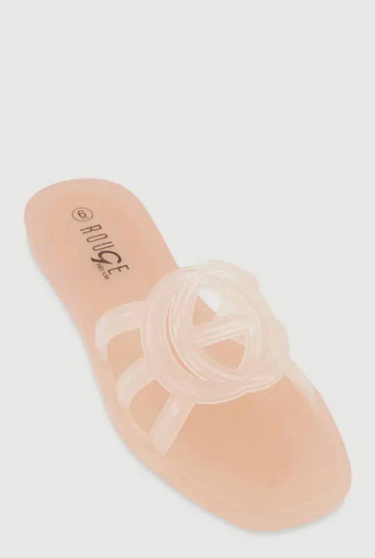 Cut Out Band Jelly Slide Sandals sold by Rainbow