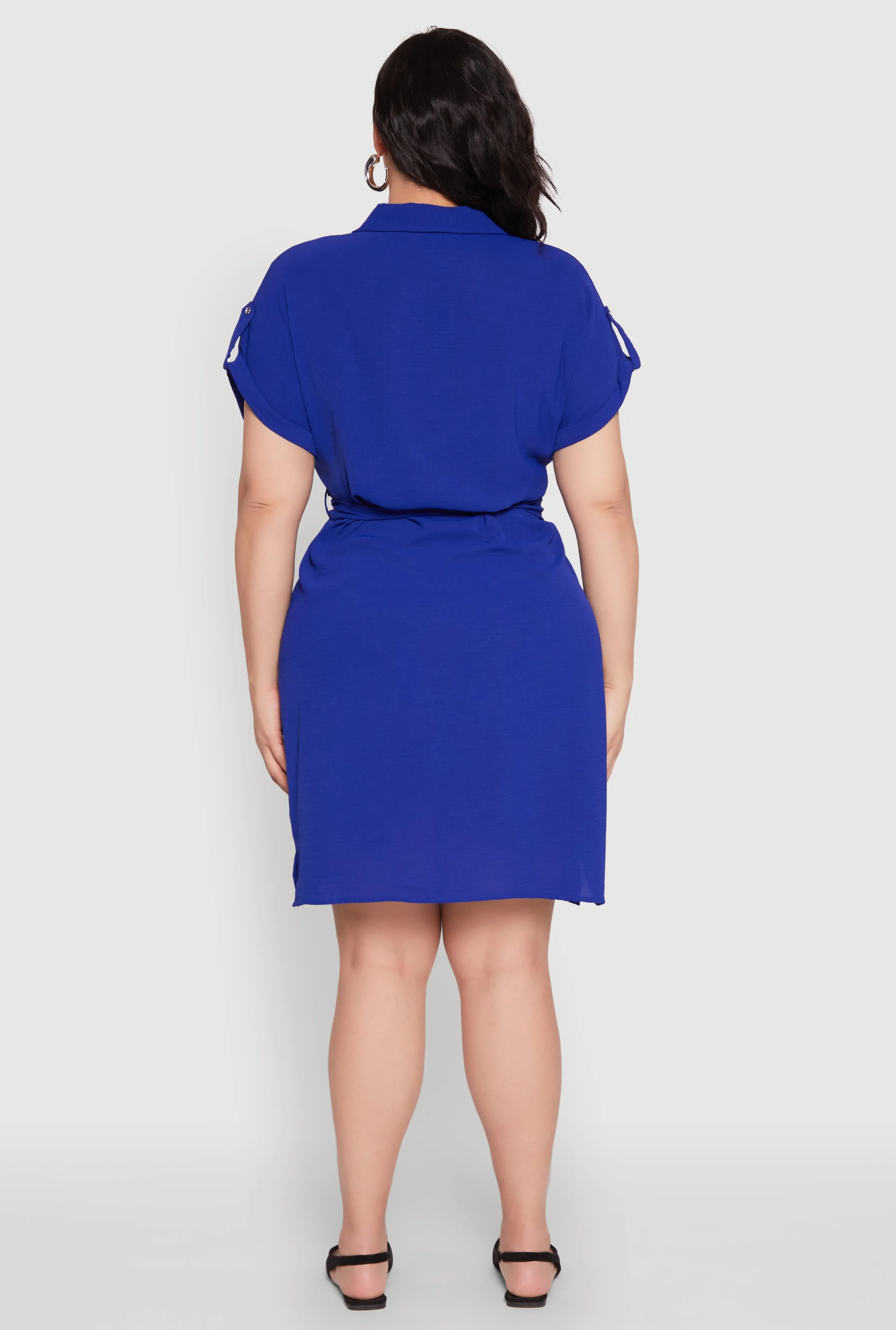 Plus Size Crepe Knit Half Button Shirt Dress sold by Rainbow product image thumbnail 5