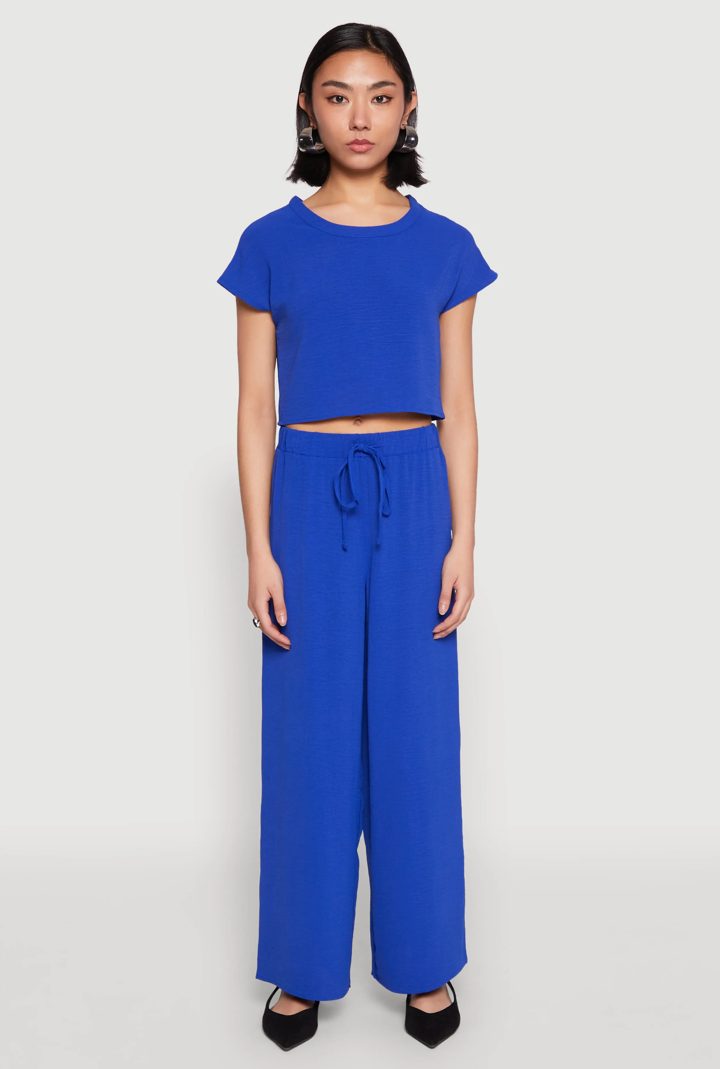 Crepe Knit Drawstring Wide Leg Pants sold by Rainbow product image thumbnail 2