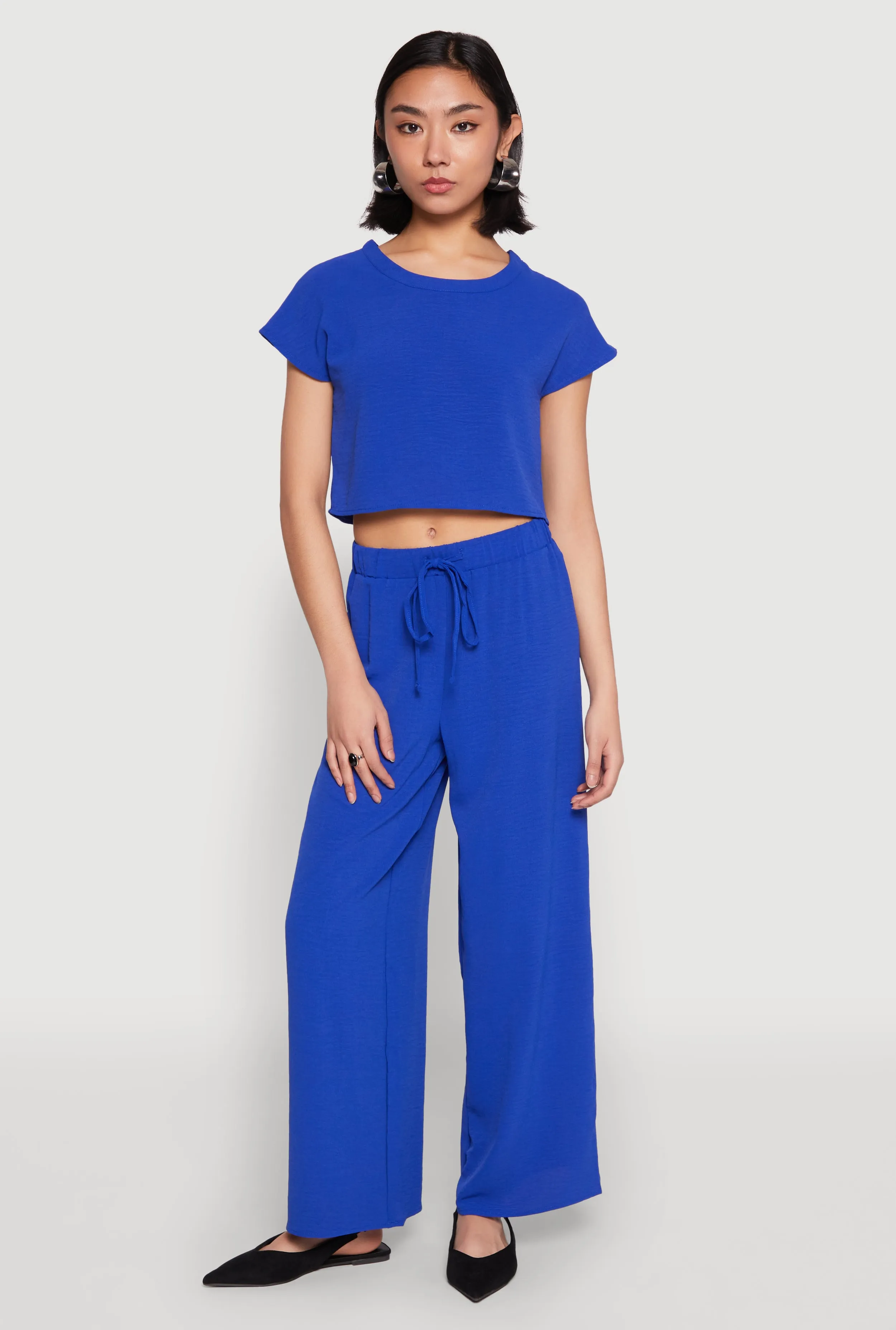 Crepe Knit Short Sleeve Crop Top sold by Rainbow product image thumbnail 2