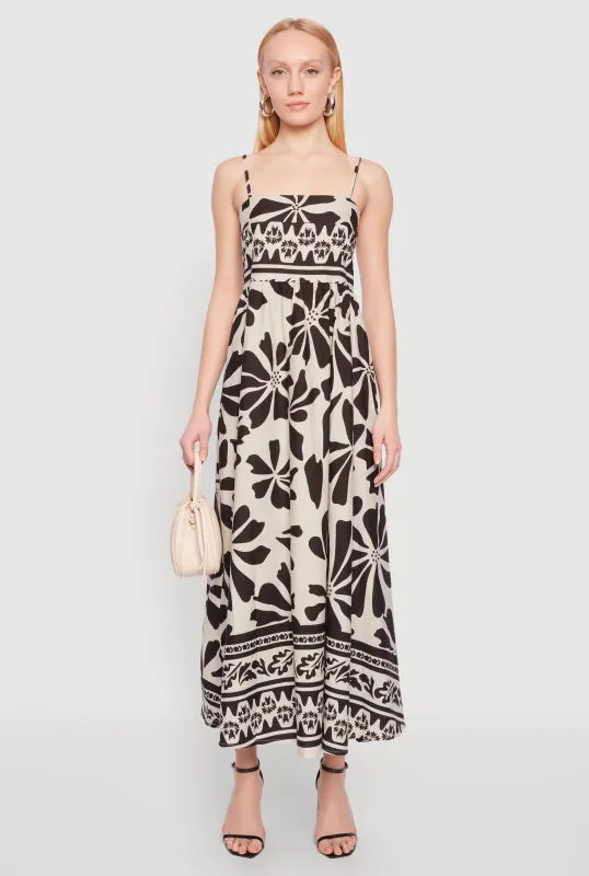 Spoon Jeans Poplin Floral Print Maxi Dress sold by Rainbow