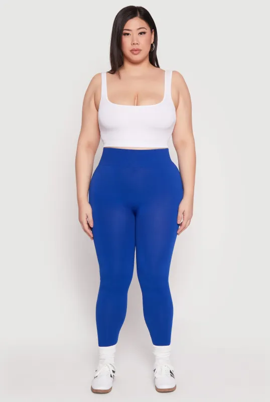 Plus Size Seamless High Waisted Leggings sold by Rainbow