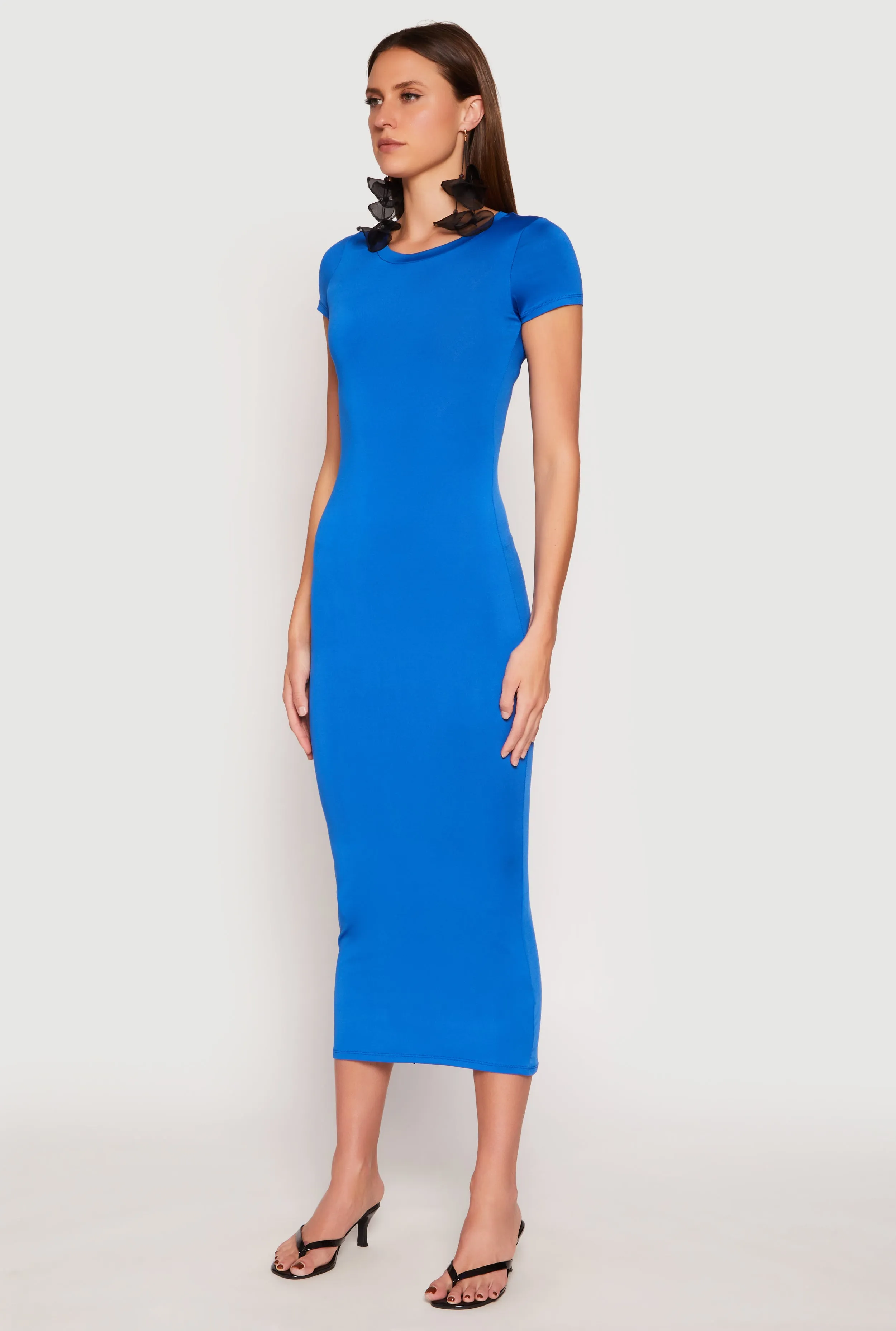 Short Sleeve Slit Back Maxi Dress sold by Rainbow product image thumbnail 2