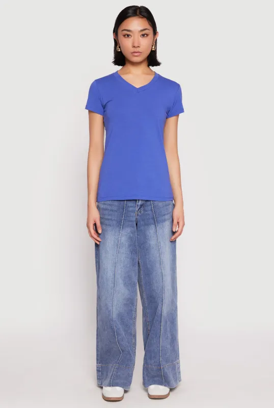 V Neck Short Sleeve Tee sold by Rainbow