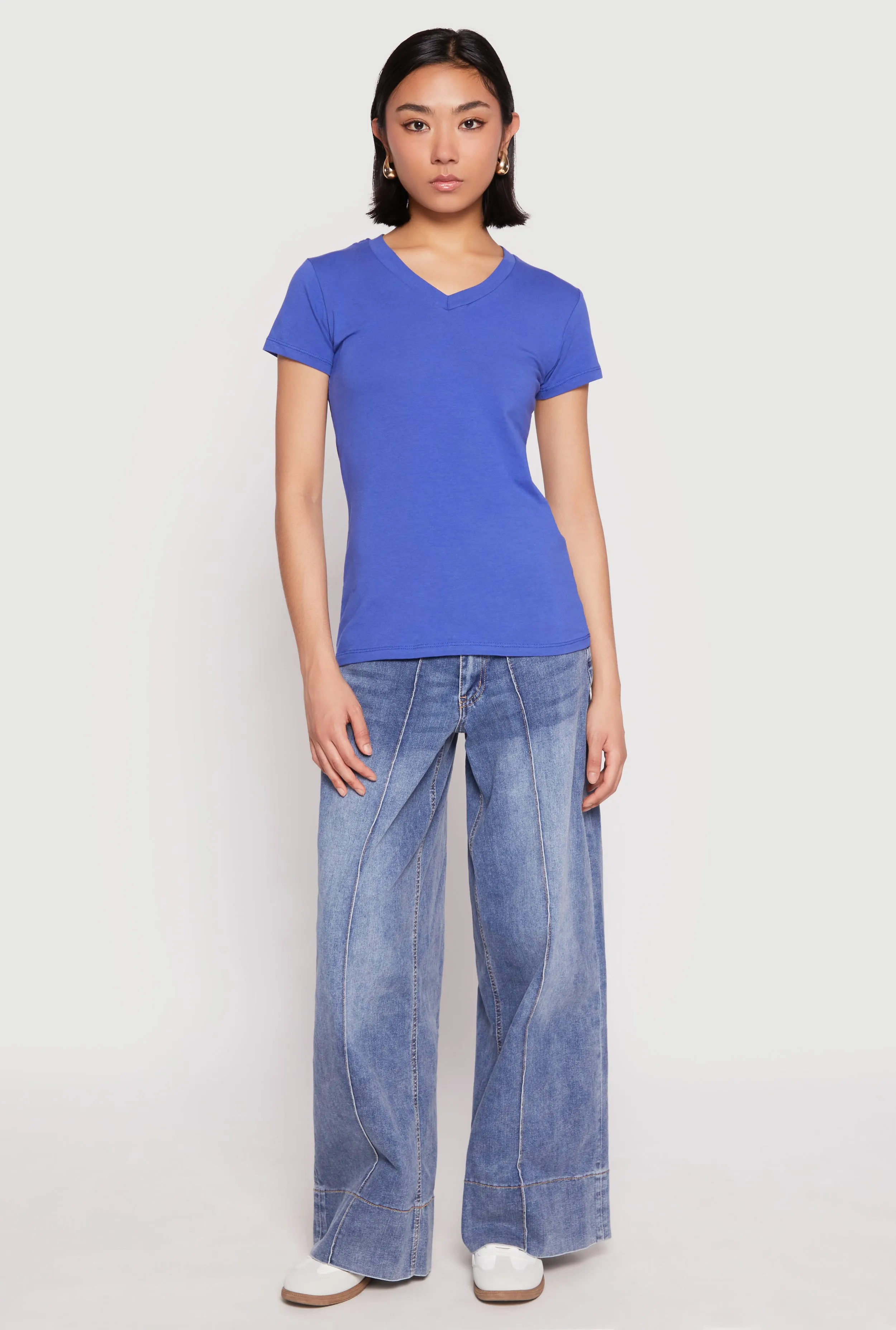 V Neck Short Sleeve Tee sold by Rainbow product image thumbnail 3