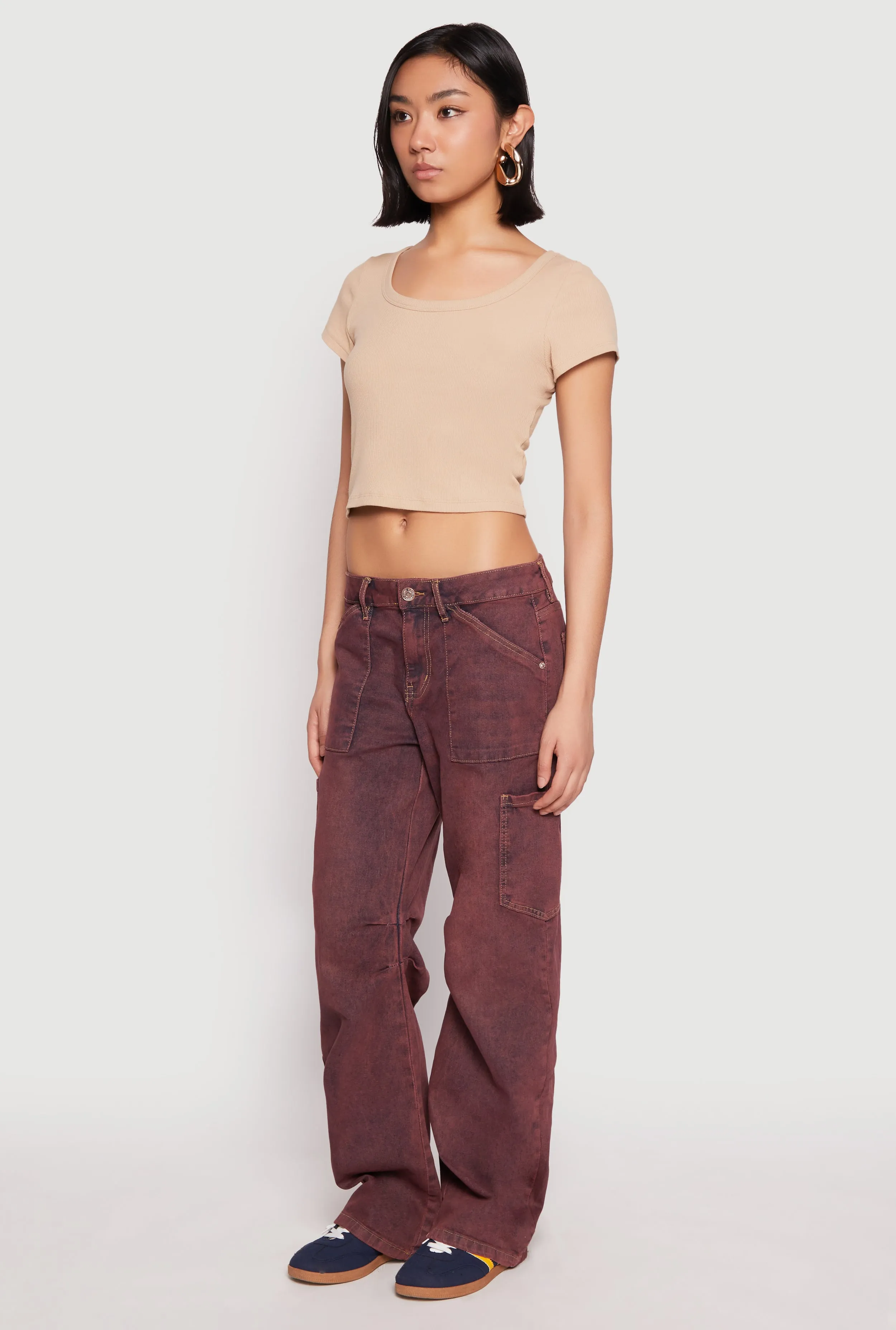 Almost Famous Mineral Wash Cargo Barrel Jeans sold by Rainbow product image thumbnail 3