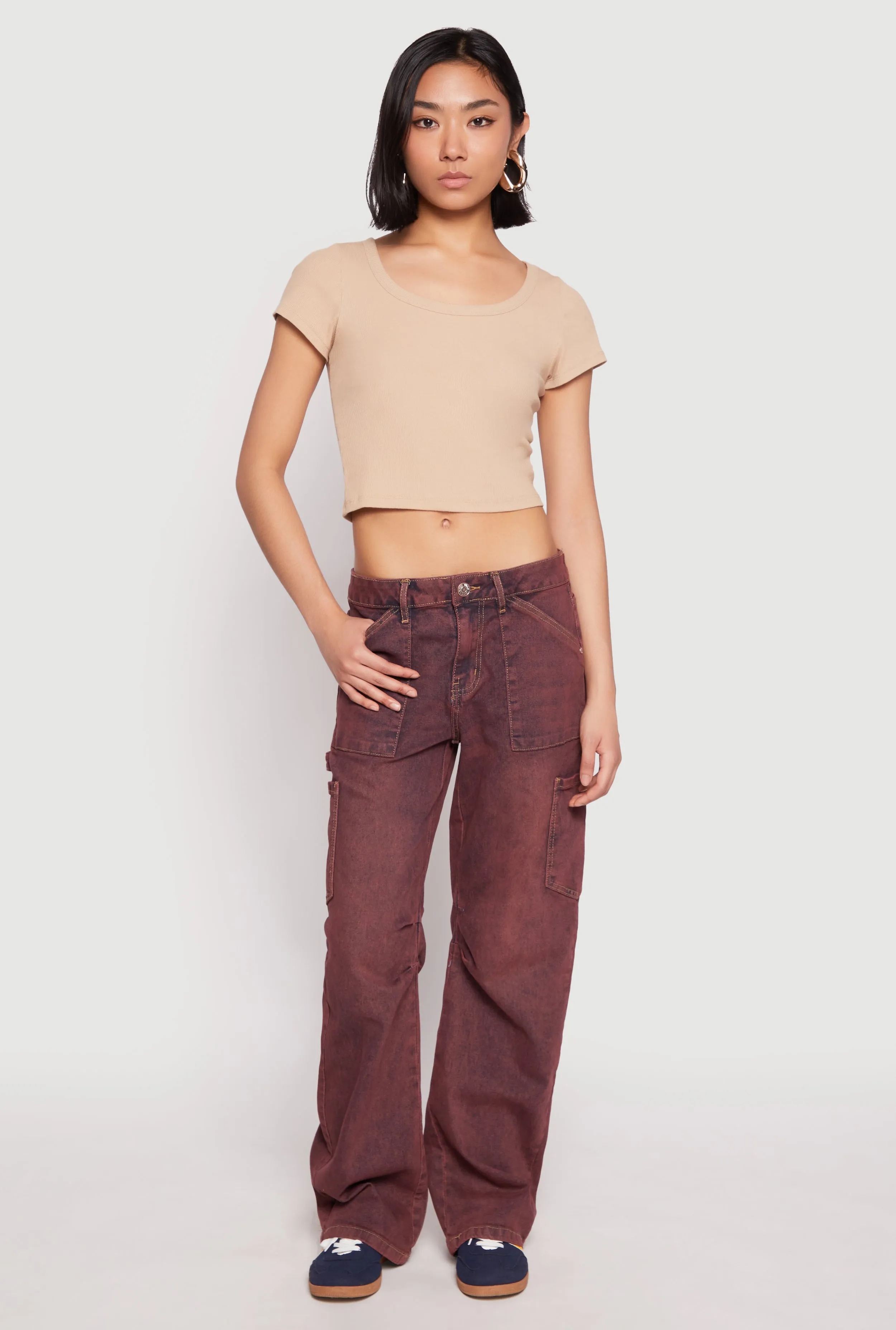 Almost Famous Mineral Wash Cargo Barrel Jeans sold by Rainbow product image thumbnail 2