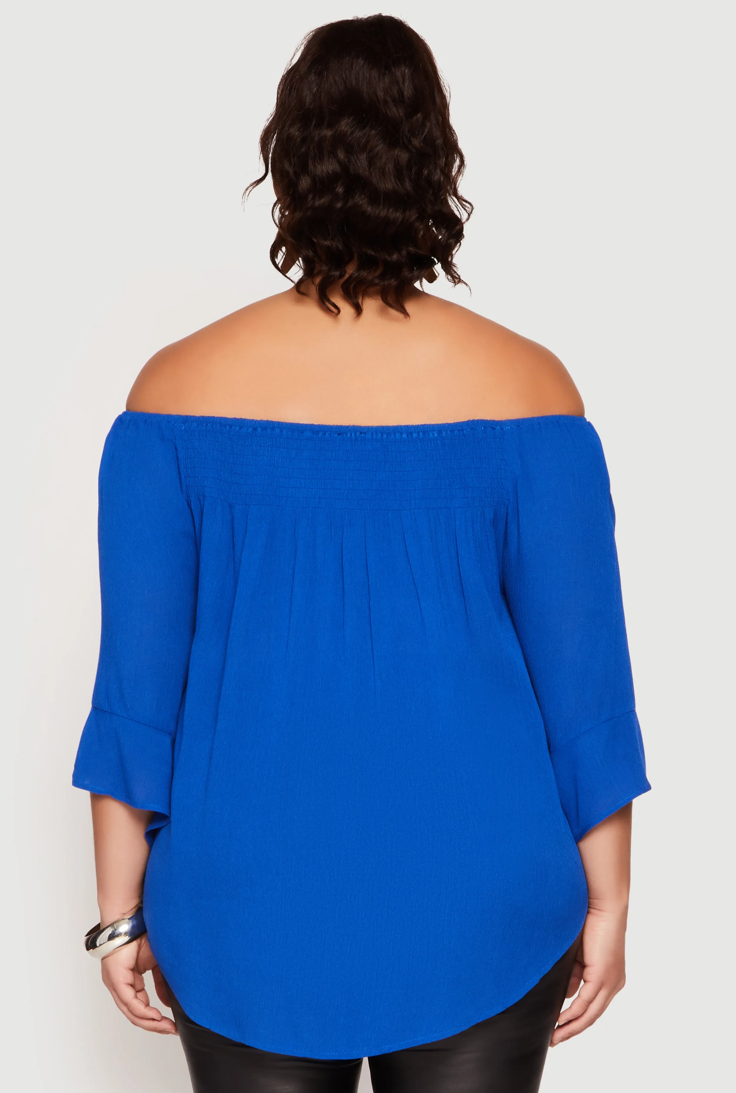 Plus Size Smocked Off the Shoulder Blouse sold by Rainbow product image thumbnail 5