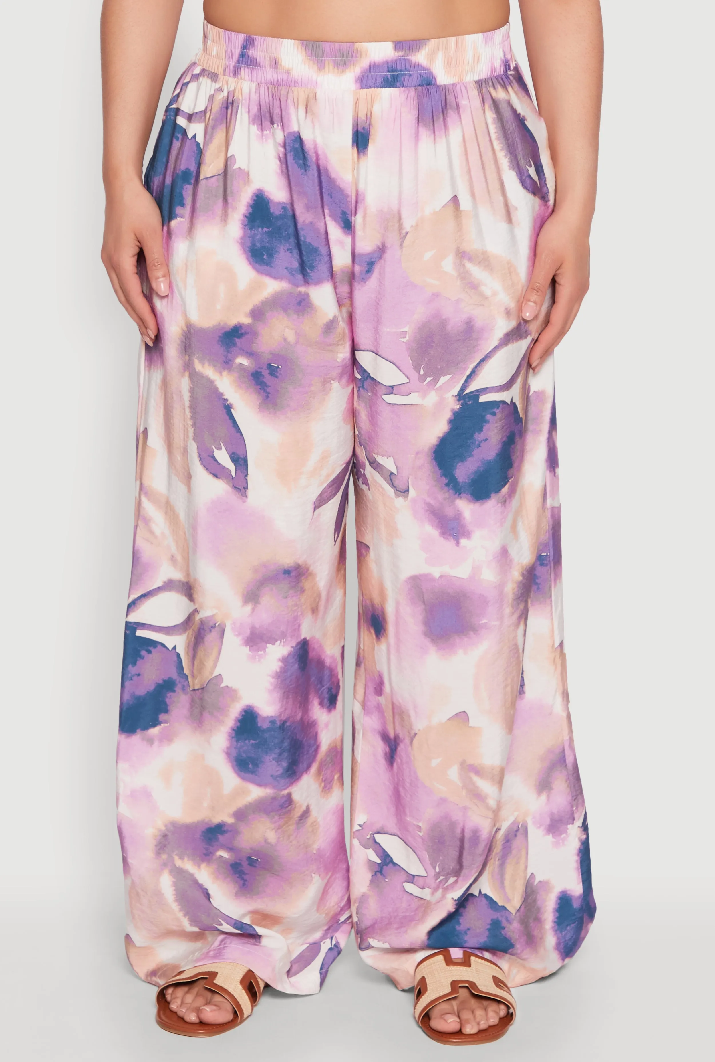 Plus Size Water Color Graphic Palazzo Pants sold by Rainbow product image thumbnail 3