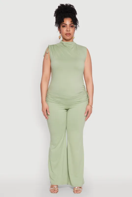 Plus Size High Waisted Fold Over Pants sold by Rainbow