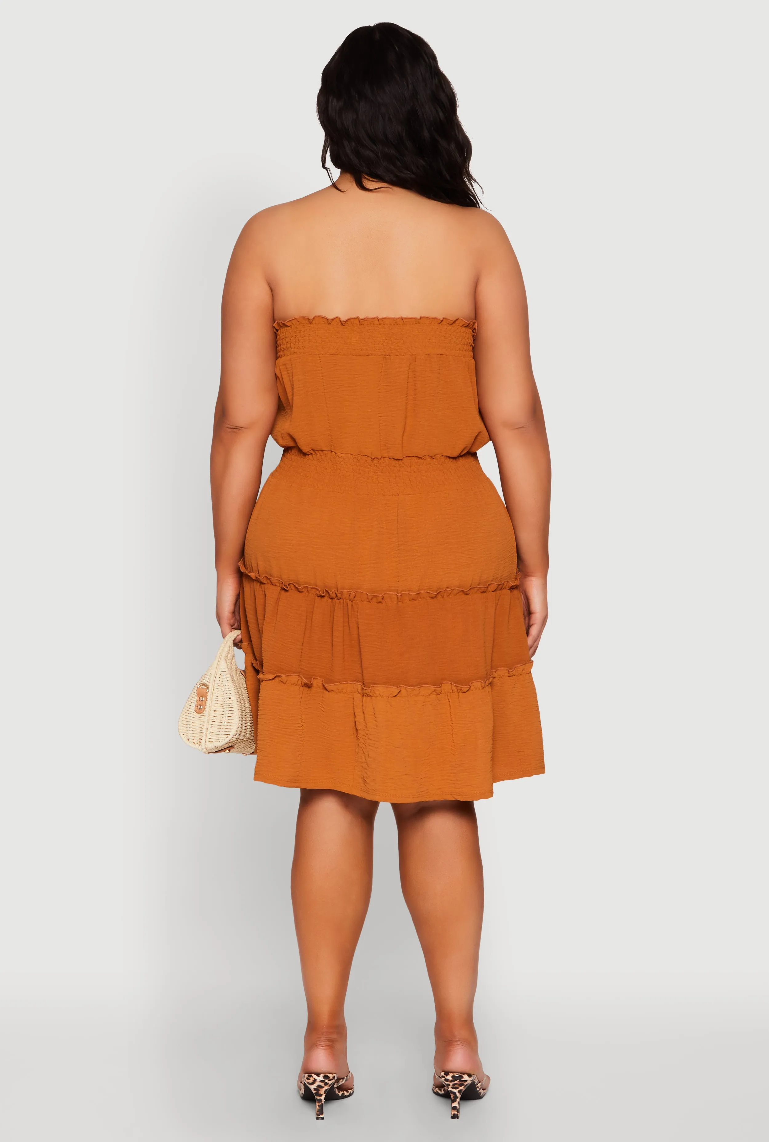 Plus Size Airy Strapless Smocked Tiered Dress sold by Rainbow product image thumbnail 5