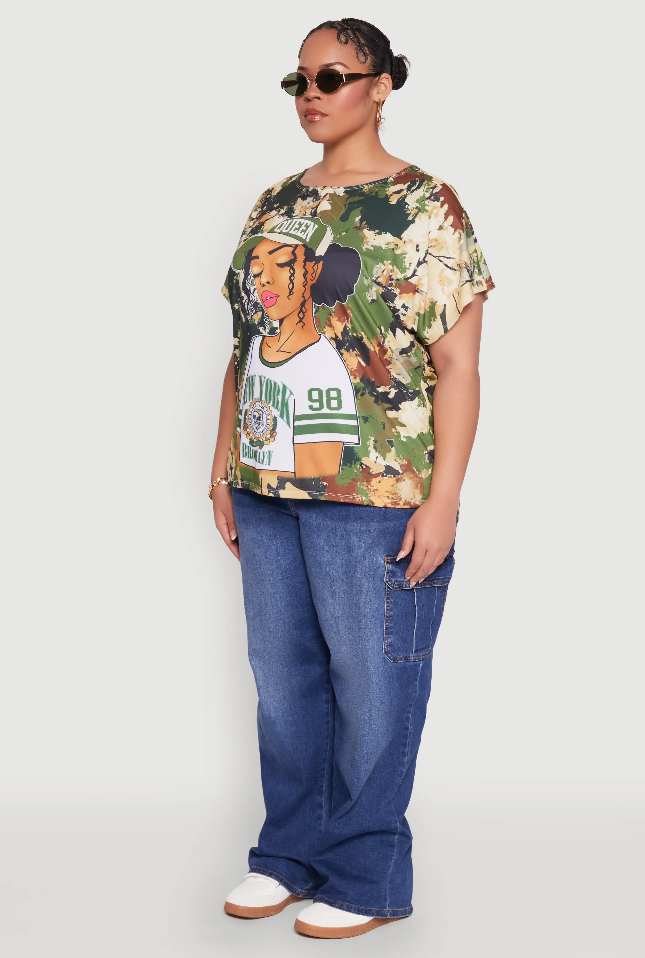 Plus Size Camo NY Queen Graphic Tee sold by Rainbow product image thumbnail 5