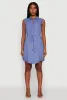 Tie Waist Belted Sleeveless Shirt Dress sold by Rainbow