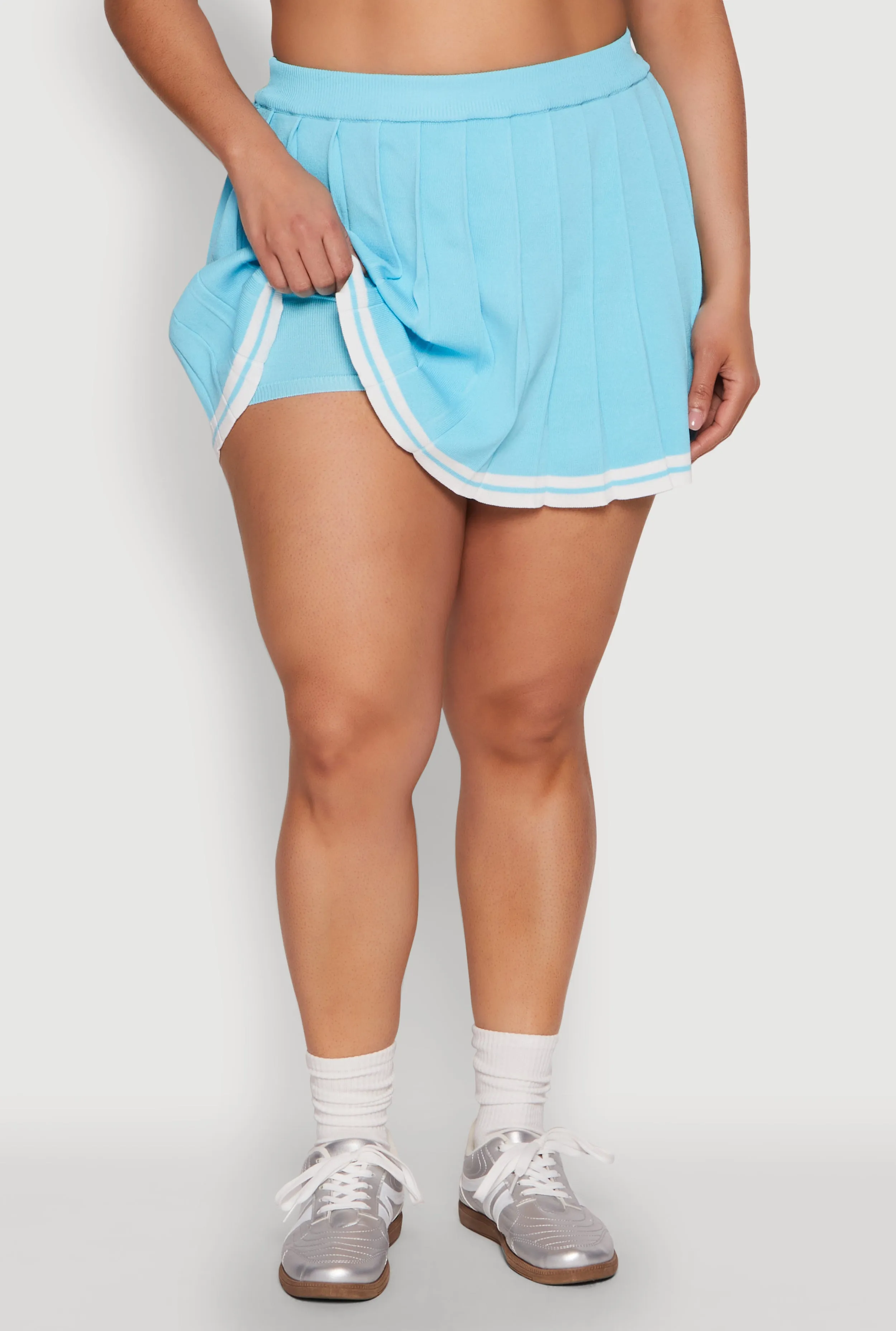 Plus Size Daisy Varsity Stripe Pleated Skort sold by Rainbow product image thumbnail 5