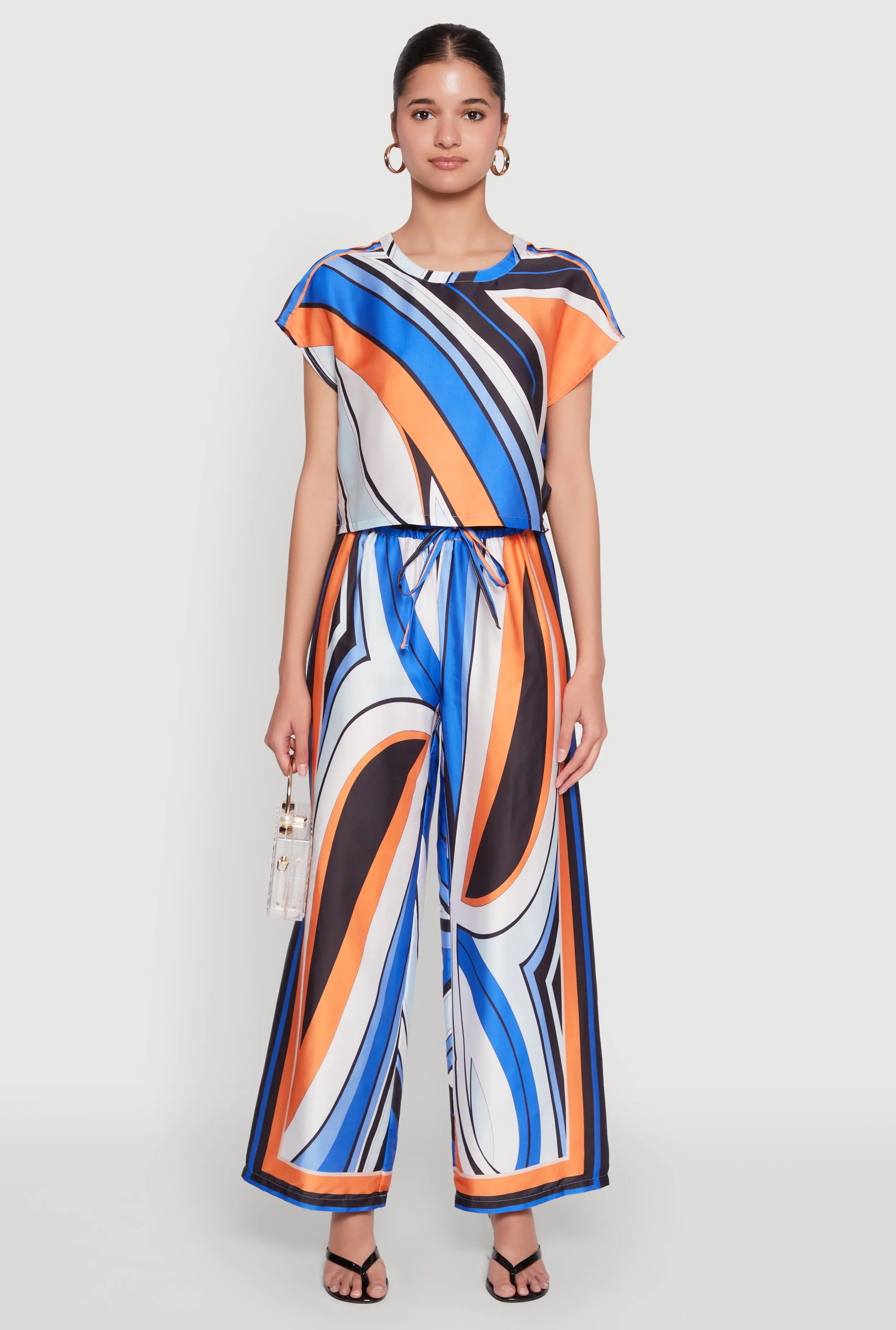 Printed Cap Sleeve Satin Top sold by Rainbow product image thumbnail 3