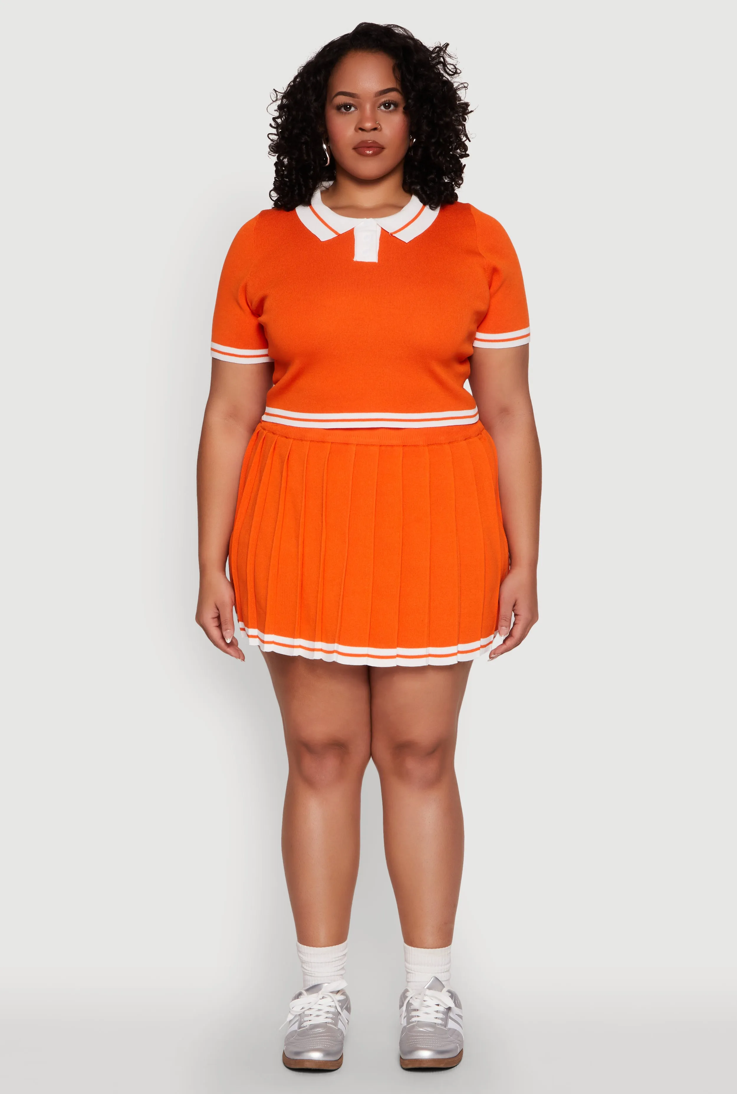 Plus Size Daisy Varsity Stripe Pleated Skort sold by Rainbow product image thumbnail 2