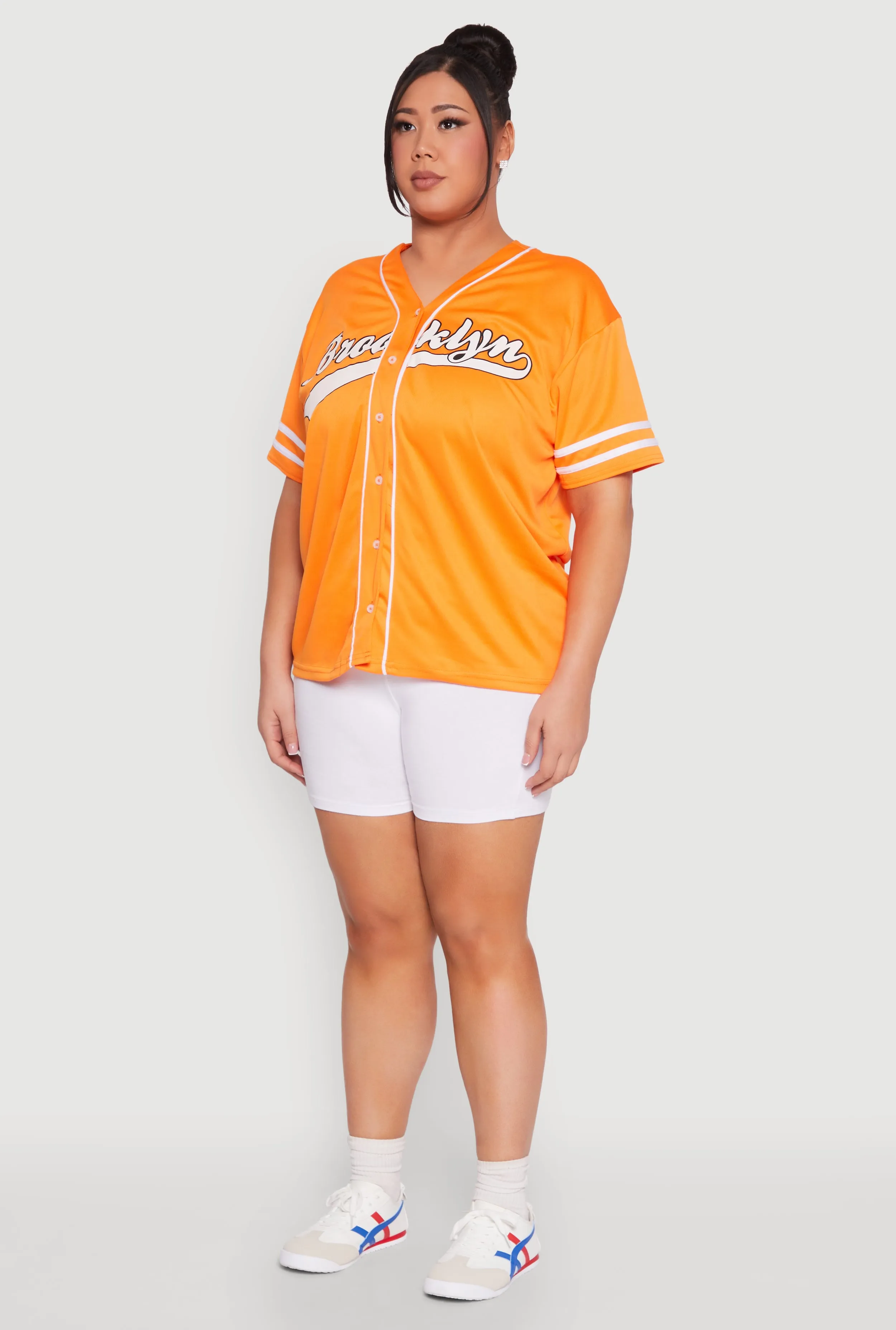 Plus Size Varsity Stripe Brooklyn Baseball Jersey sold by Rainbow product image thumbnail 5