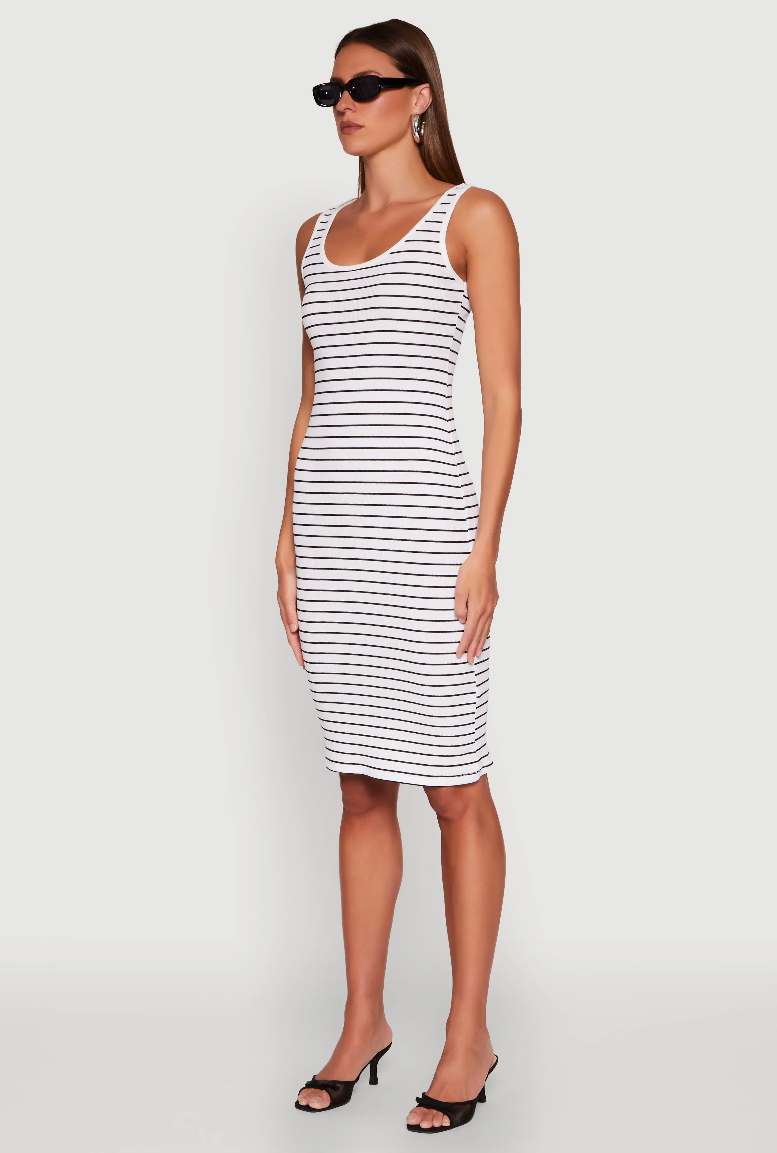 Striped Scoop Neck Midi Dress sold by Rainbow product image thumbnail 3