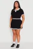 Plus Size Daisy Varsity Stripe Crop Polo Tee sold by Rainbow