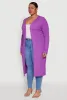 Plus Size Ribbed Soft Knit Open Front Duster sold by Rainbow