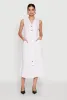 Lapel Collar Tie Waist Belted Midi Dress sold by Rainbow
