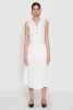 Lapel Collar Tie Waist Belted Midi Dress sold by Rainbow