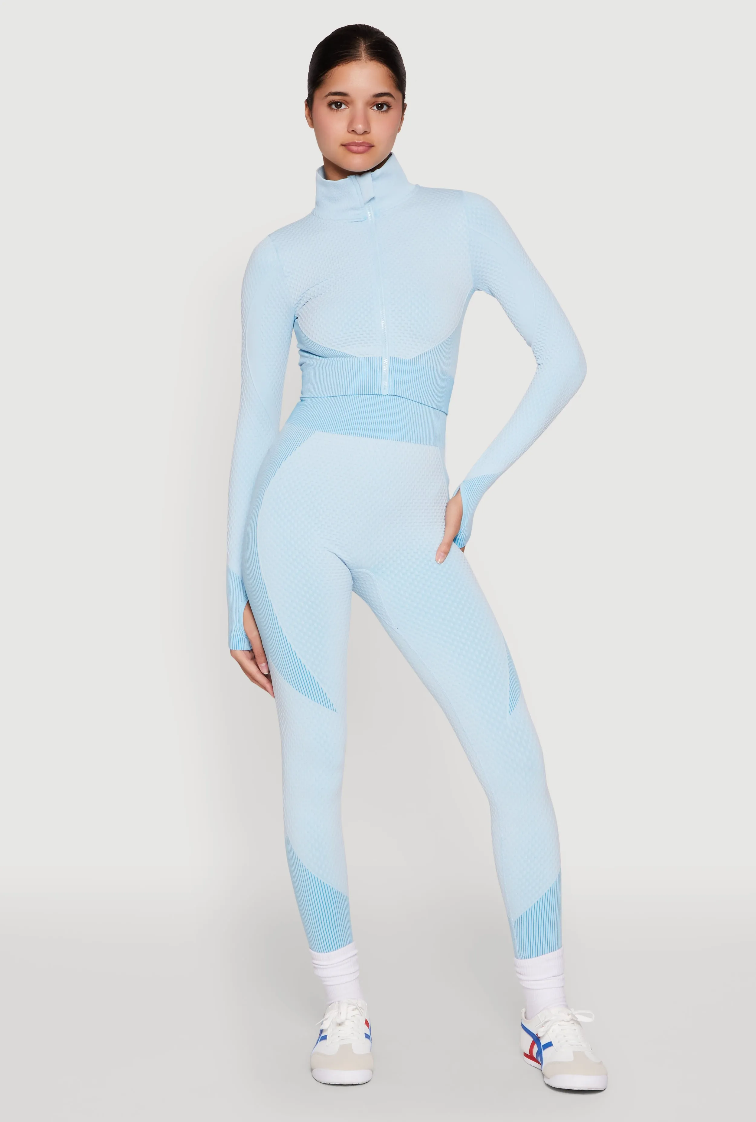 Striped Detail Two Tone Leggings sold by Rainbow product image thumbnail 2