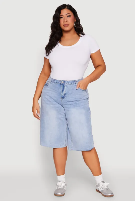 Plus Size WAX High Waisted Bermuda Shorts sold by Rainbow