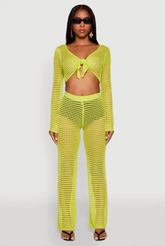 Crochet Straight Leg Pants sold by Rainbow