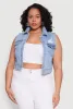 Plus Size WAX Distressed Denim Vest sold by Rainbow