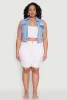 Plus Size WAX Distressed Denim Vest sold by Rainbow