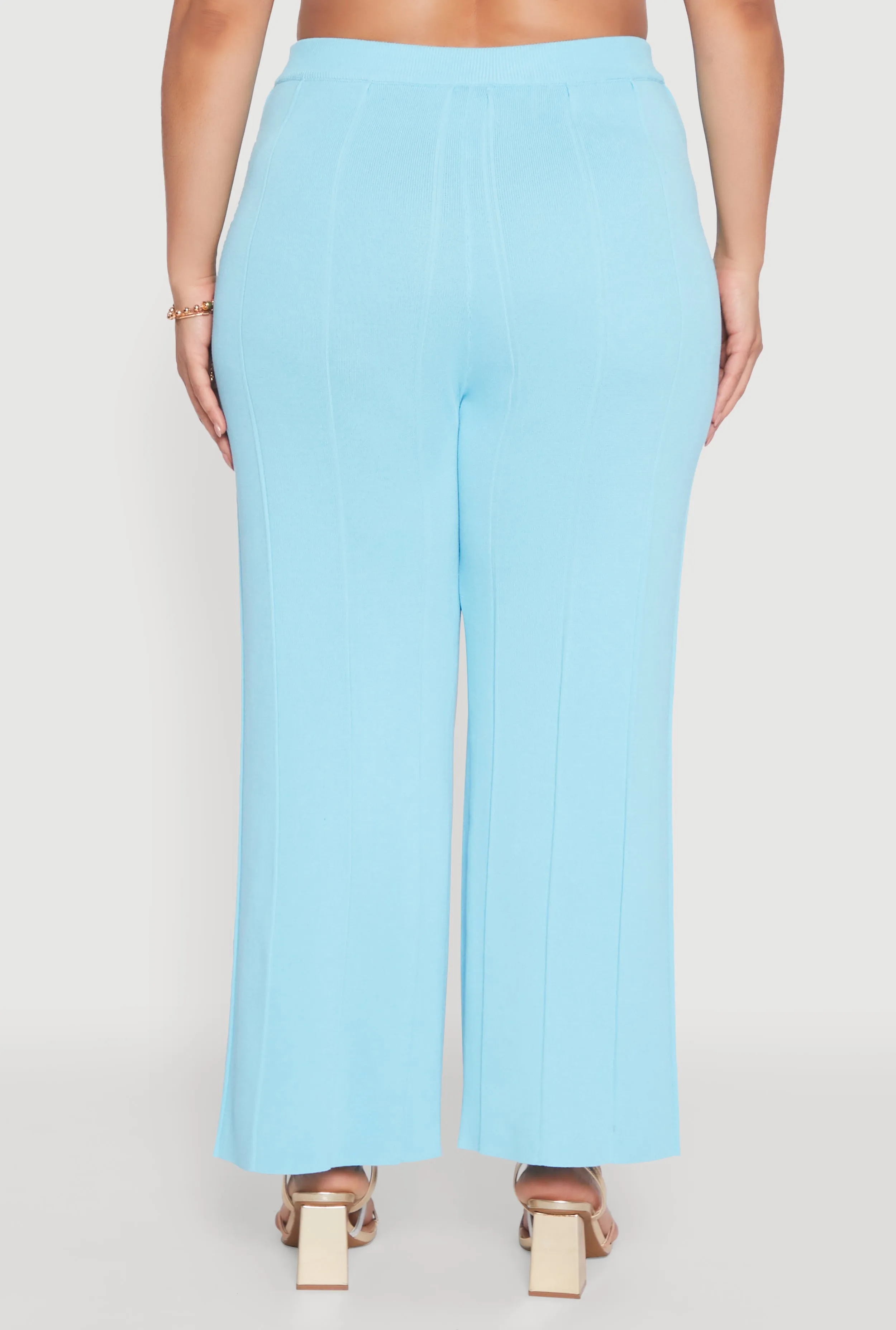 Plus Size Daisy Knitted Pintuck Wide Leg Pants sold by Rainbow product image thumbnail 5