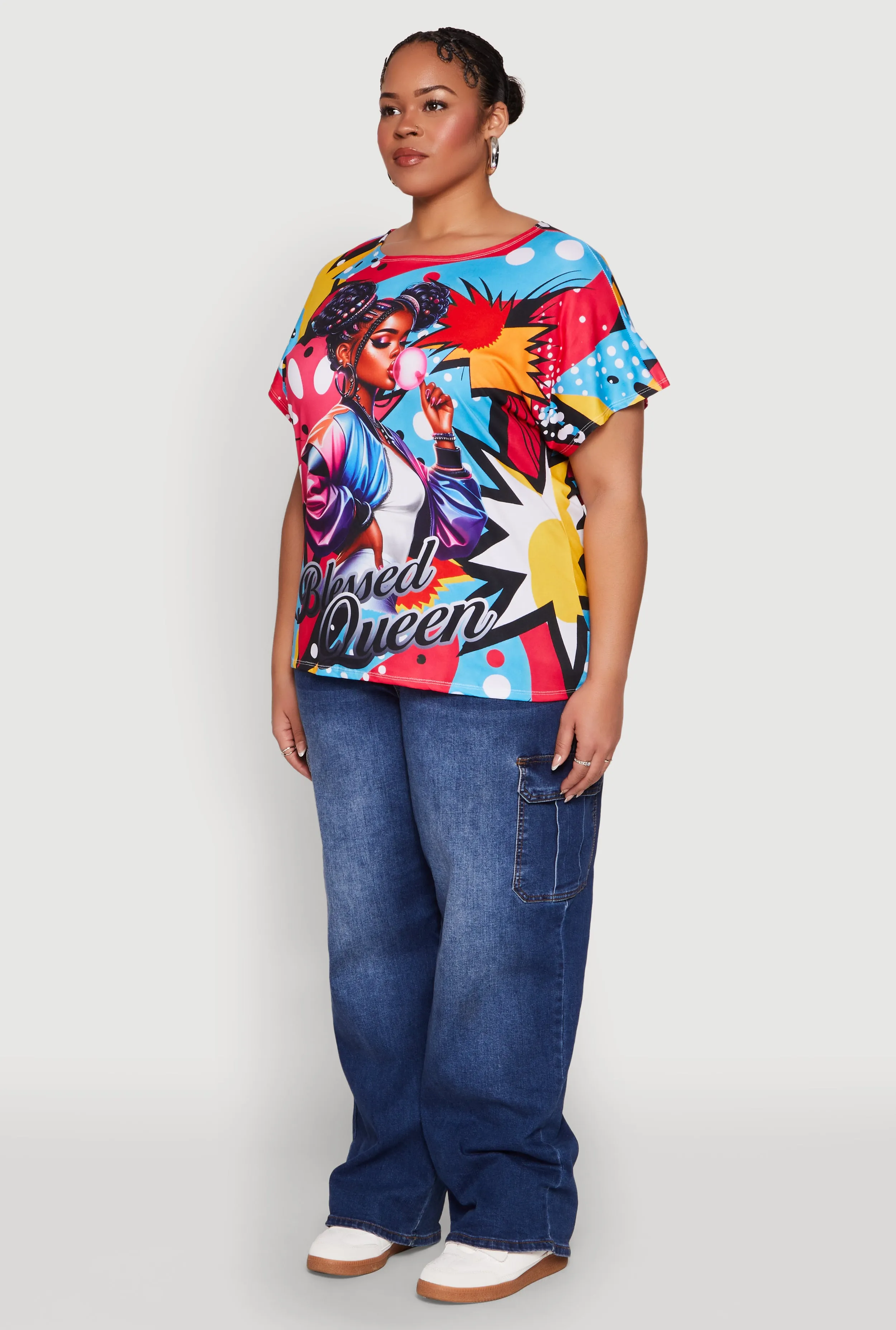 Plus Size Blessed Queen Graphic Tee sold by Rainbow product image thumbnail 5