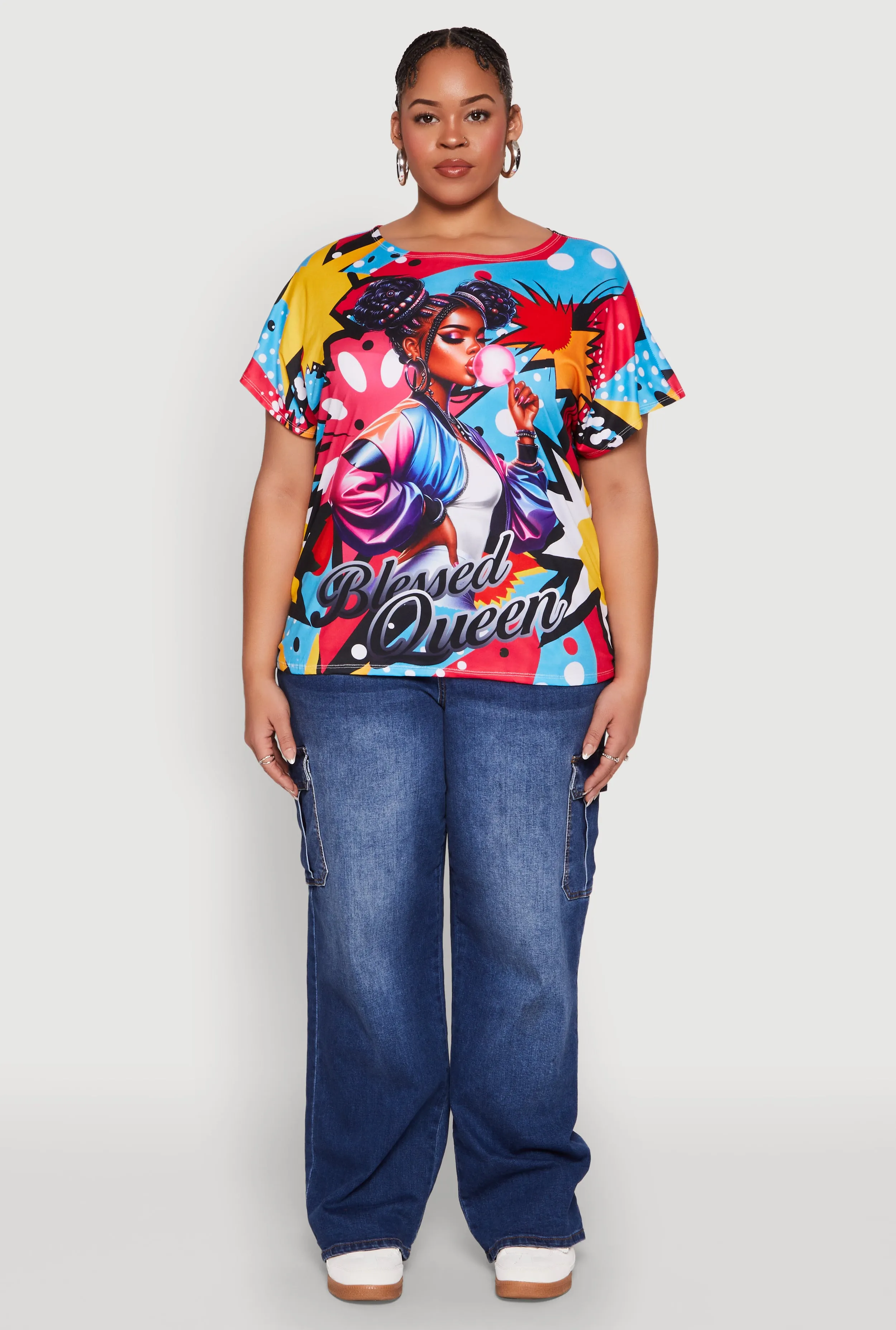 Plus Size Blessed Queen Graphic Tee sold by Rainbow product image thumbnail 3