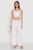 Faux Button Smocked Crop Top sold by Rainbow