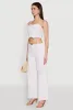 Faux Button Smocked Crop Top sold by Rainbow