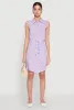 Tie Waist Belted Sleeveless Shirt Dress sold by Rainbow