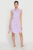 Tie Waist Belted Sleeveless Shirt Dress sold by Rainbow