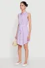 Tie Waist Belted Sleeveless Shirt Dress sold by Rainbow