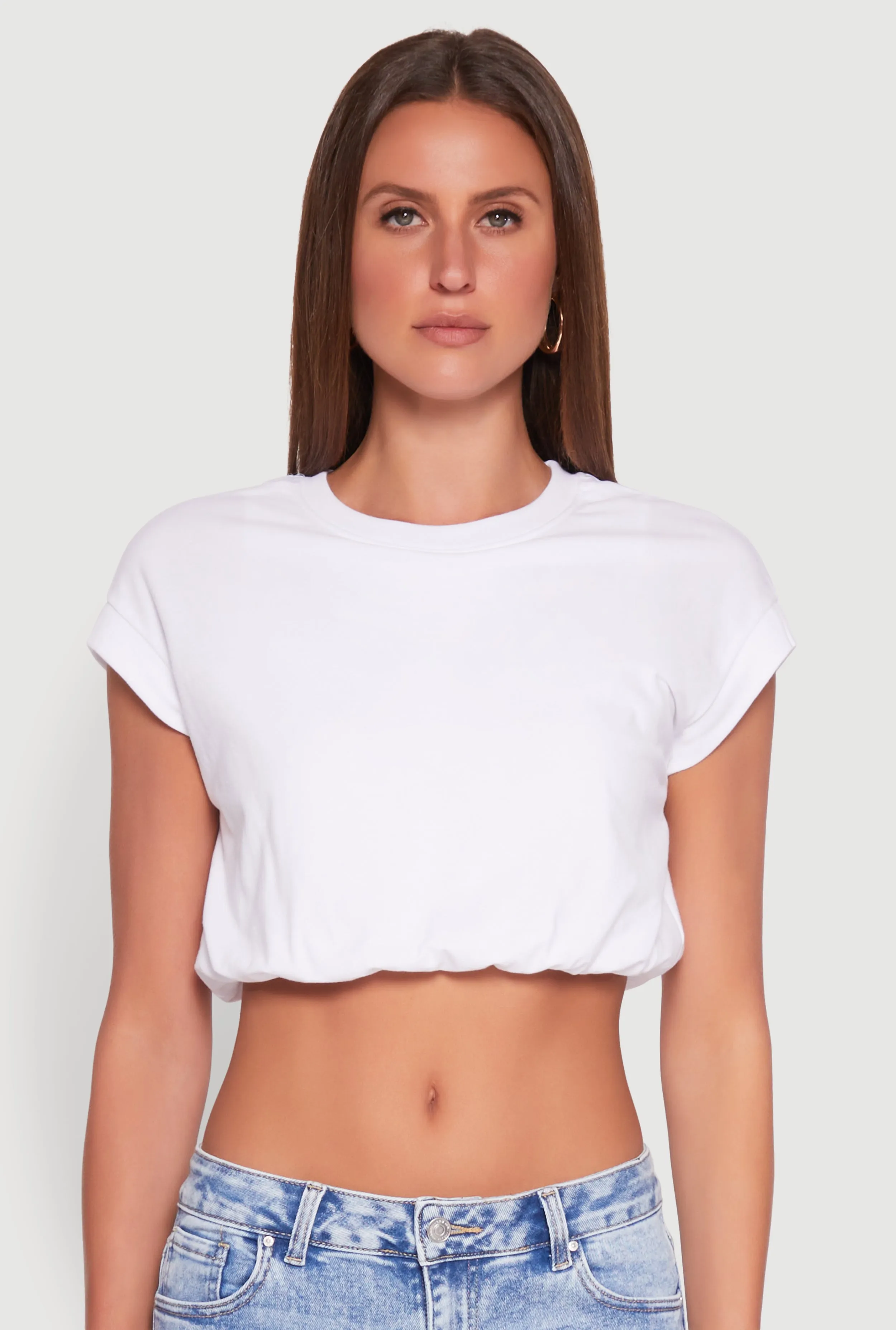 Bubble Hem Cropped Tee sold by Rainbow product image thumbnail 2