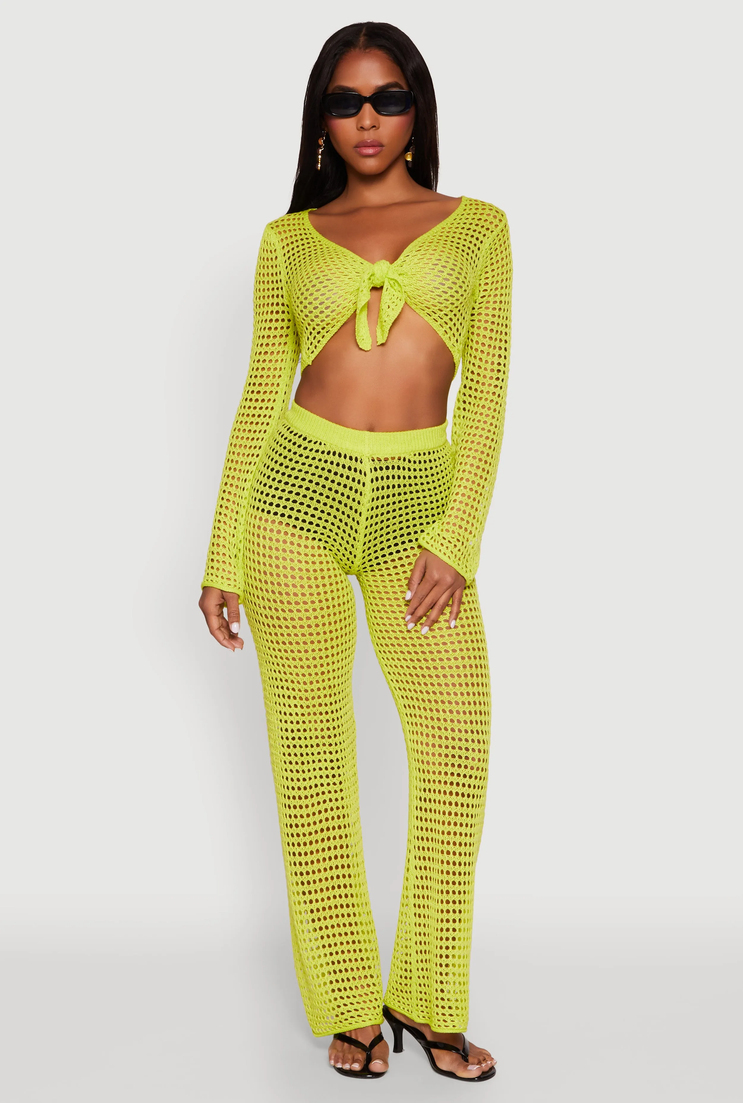 Crochet Tie Front Crop Top sold by Rainbow product image thumbnail 3